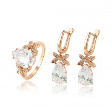 Elegants rotaslietu komplekts  auskari un  gredzens 